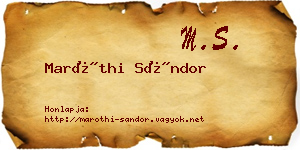 Maróthi Sándor névjegykártya